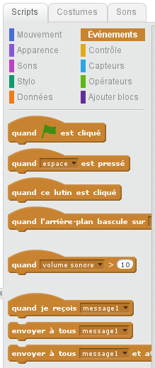 Blocs dans Scratch