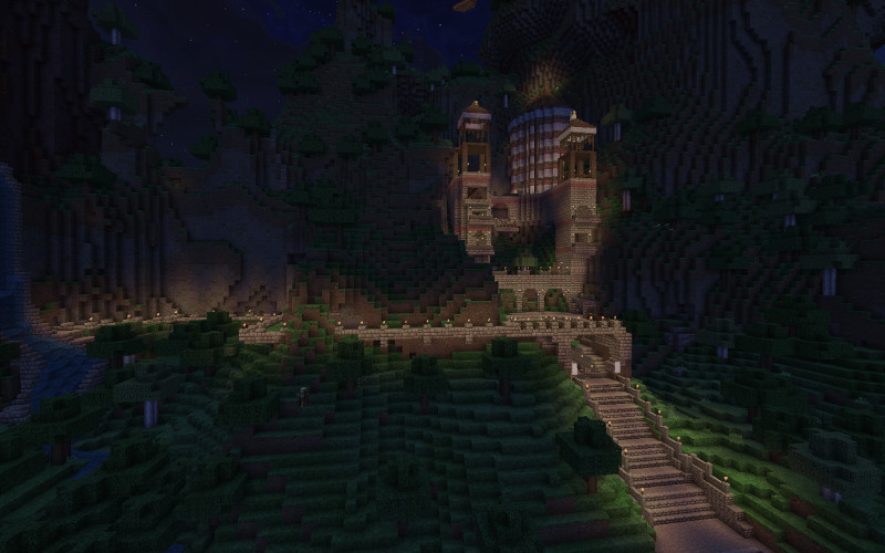 Screenshot d'un château que j'ai construit sur un serveur Minecraft
