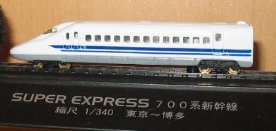 Petite maquette d'une tête de Shinkansen